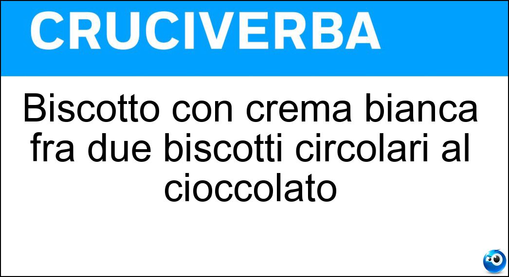 Biscotto con crema bianca fra due biscotti circolari al cioccolato Soluzione Biscotto con crema bianca fra due biscotti circolari al cioccolato - Oreo