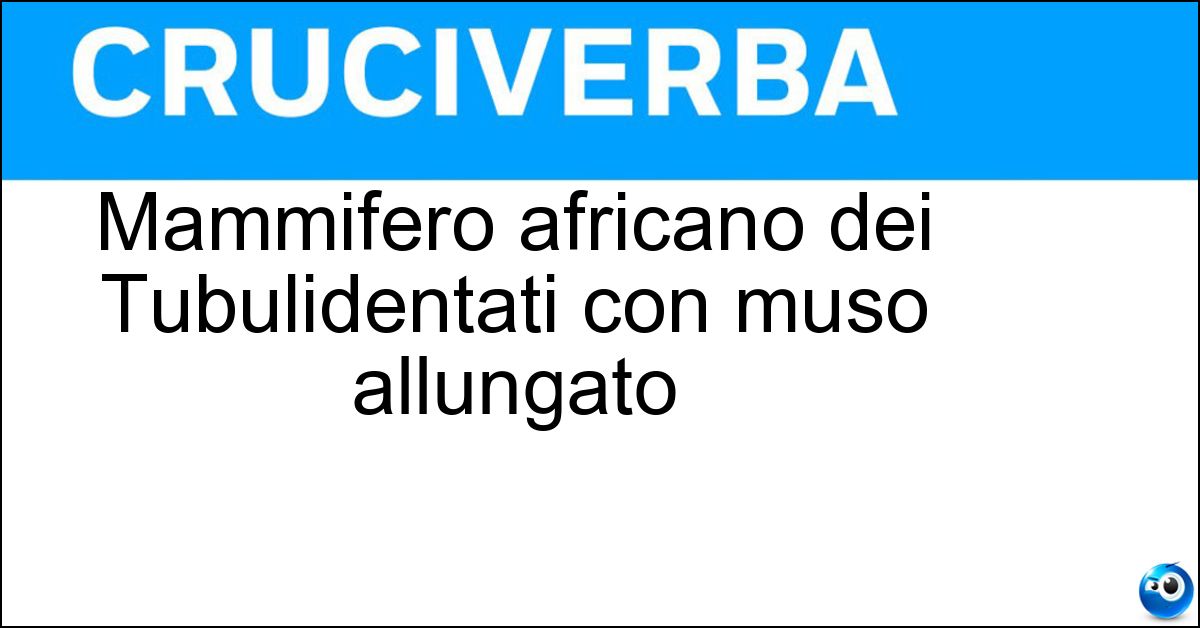 Mammifero africano dei Tubulidentati con muso allungato Soluzione Mammifero africano dei Tubulidentati con muso allungato - Oritteropo