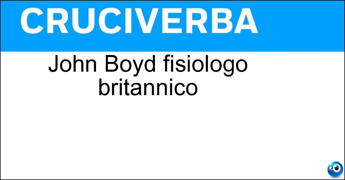 John Boyd fisiologo britannico Soluzione John Boyd fisiologo britannico - Orr