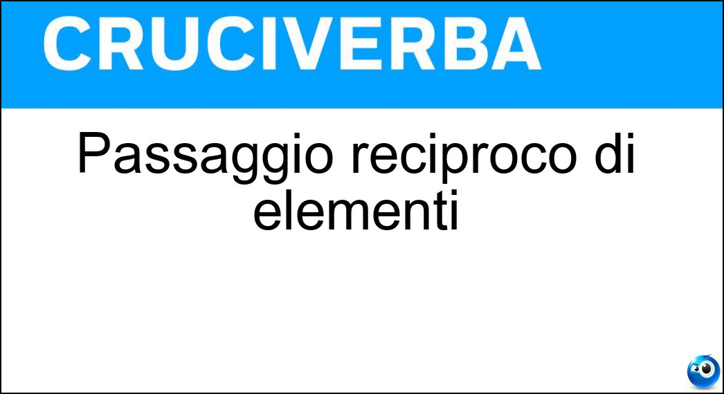 Soluzione Passaggio reciproco di elementi - Osmosi