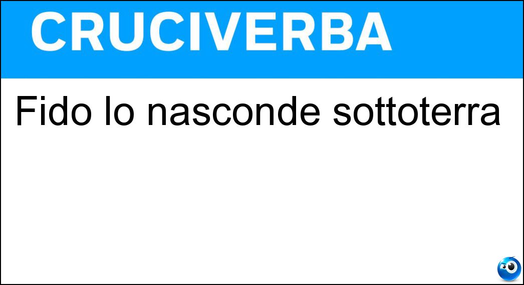 Fido lo nasconde sottoterra Soluzione Fido lo nasconde sottoterra - Osso