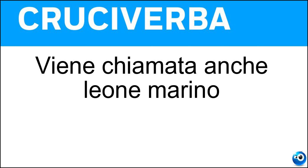 Viene chiamata anche leone marino