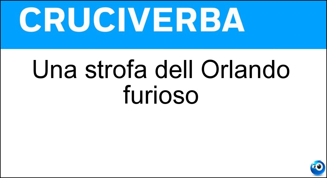 Una strofa dell Orlando furioso