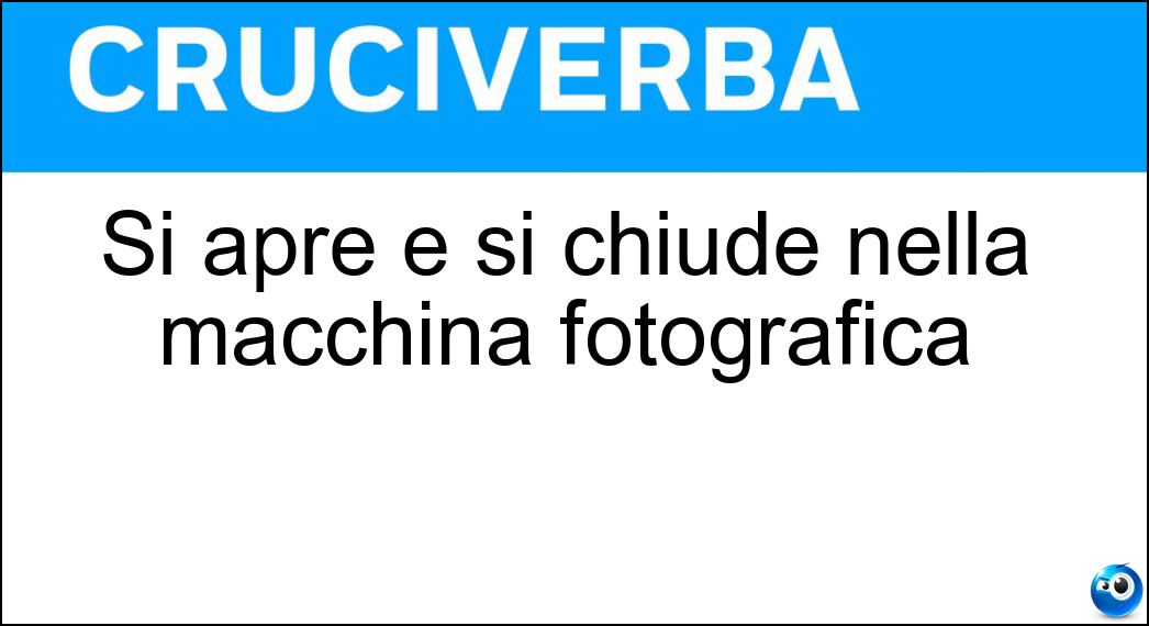 Si apre e si chiude nella macchina fotografica Soluzione Si apre e si chiude nella macchina fotografica - Otturatore