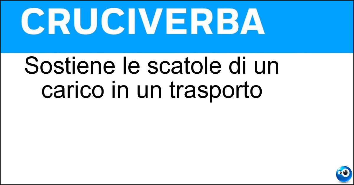 Sostiene le scatole di un carico in un trasporto Soluzione Sostiene le scatole di un carico in un trasporto - Pallet