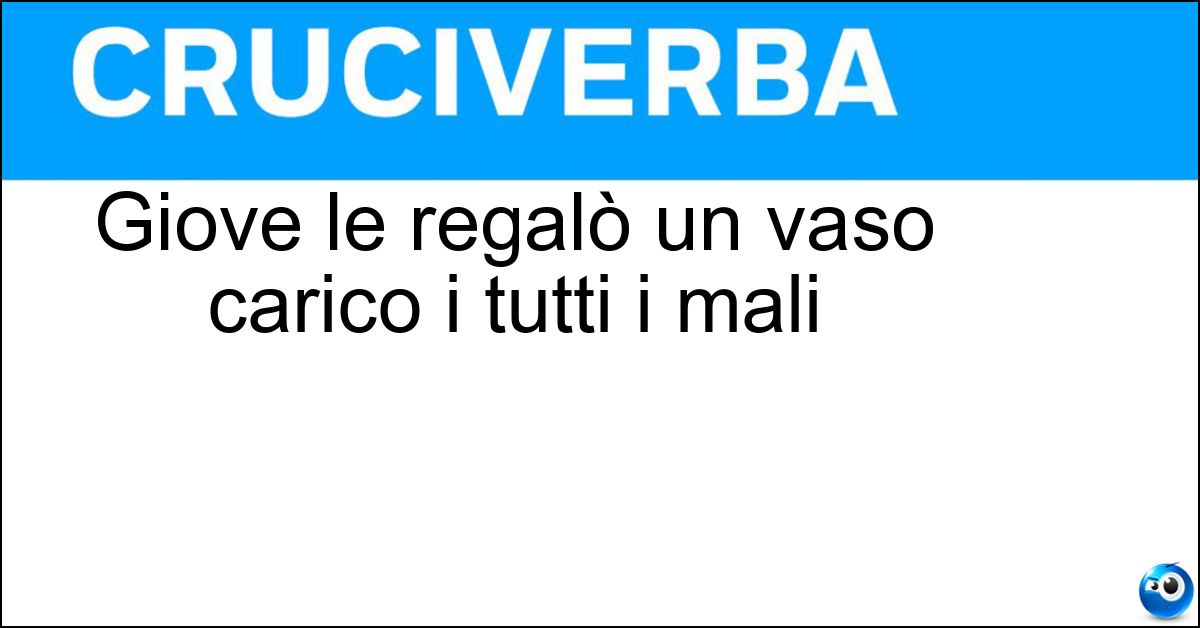 Soluzione Giove le regalò un vaso carico i tutti i mali - Pandora