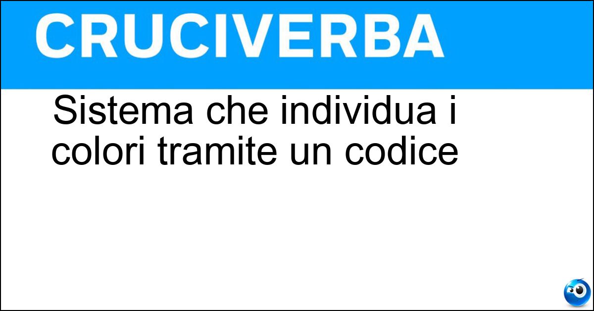 Soluzione Sistema che individua i colori tramite un codice - Pantone