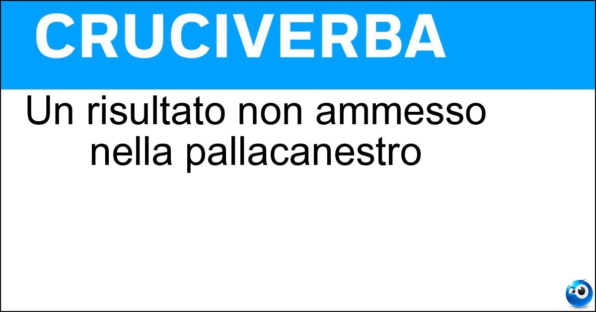 Soluzione Un risultato non ammesso nella pallacanestro - Pareggio