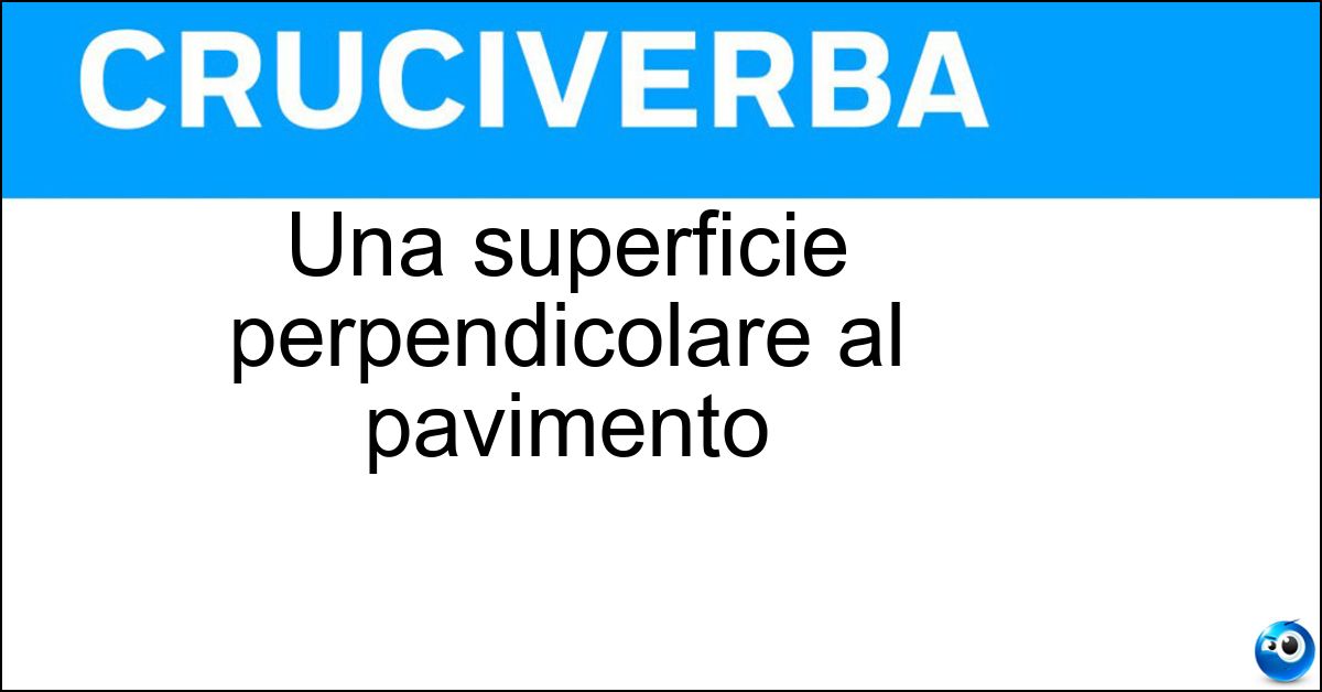 Una superficie perpendicolare al pavimento Soluzione Una superficie perpendicolare al pavimento - Parete