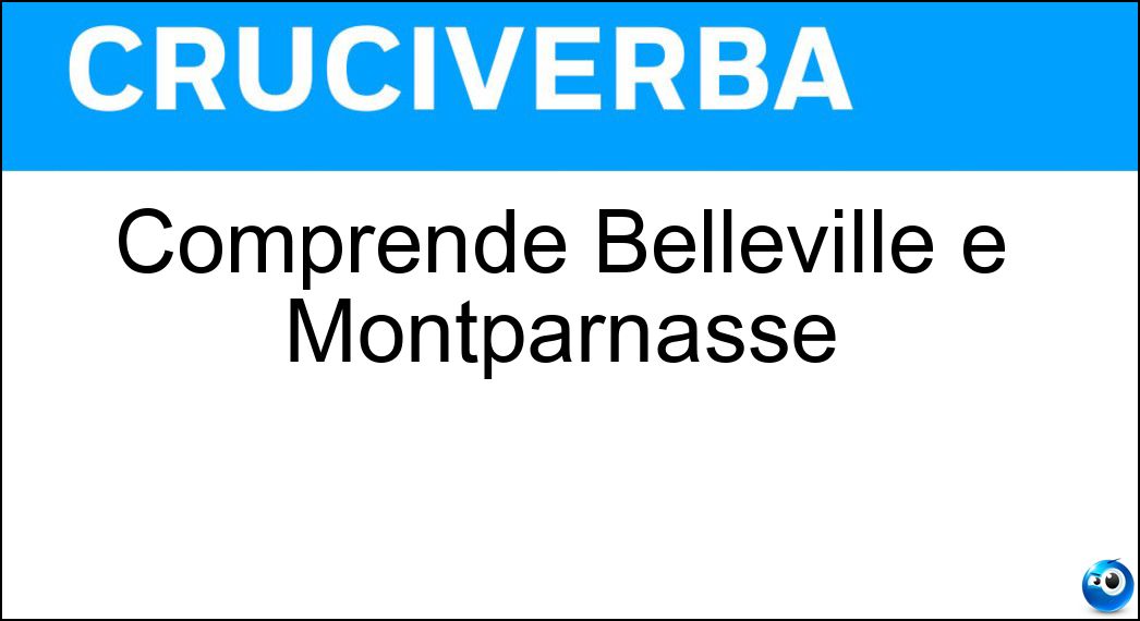 Comprende Belleville e Montparnasse Soluzione Comprende Belleville e Montparnasse - Parigi