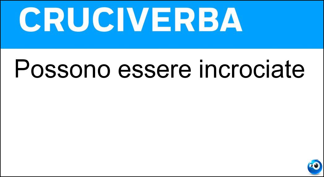 Possono essere incrociate Soluzione Cruciverba: Possono essere incrociate - Risposta Parole