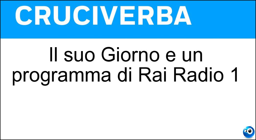 Il suo Giorno è un programma di Rai Radio 1 Soluzione Cruciverba: Il suo Giorno è un programma di Rai Radio 1 - Risposta Pecora