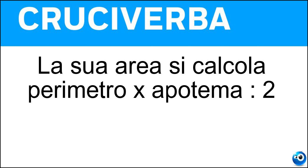La sua area si calcola perimetro x apotema : 2 Soluzione La sua area si calcola perimetro x apotema : 2 - Pentagono