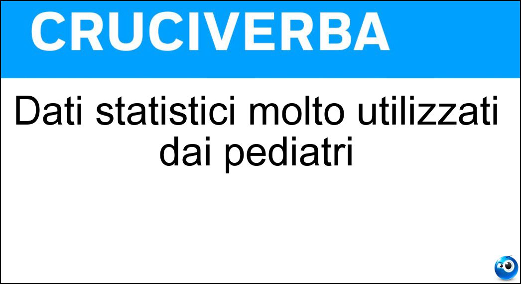 Dati statistici molto utilizzati dai pediatri Soluzione Cruciverba: Dati statistici molto utilizzati dai pediatri - Risposta Percentili