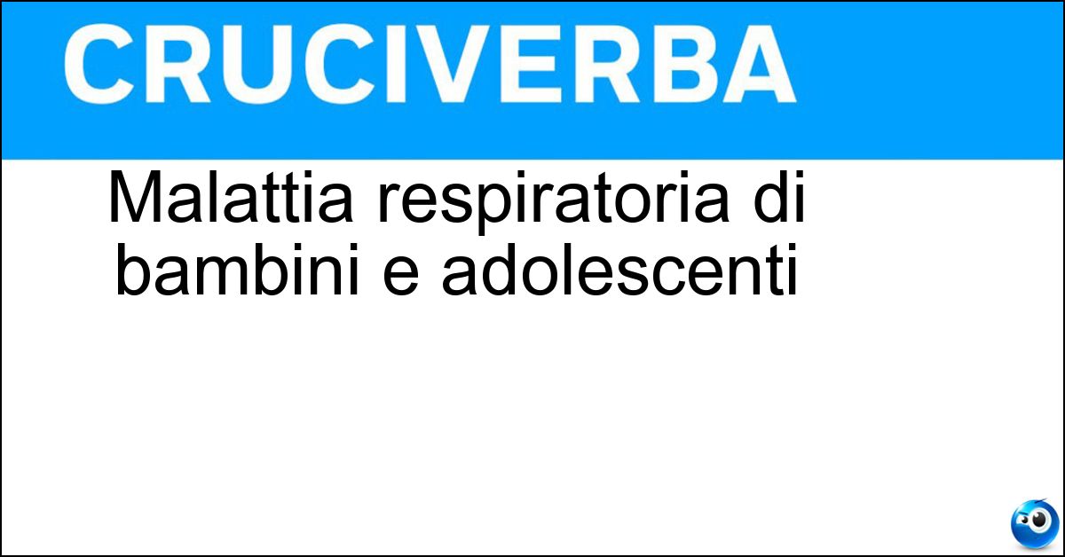 Soluzione Malattia respiratoria di bambini e adolescenti - Pertosse