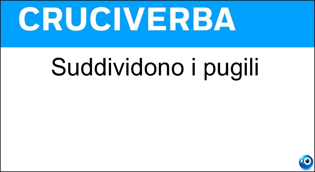 Suddividono i pugili Soluzione Suddividono i pugili - Pesi
