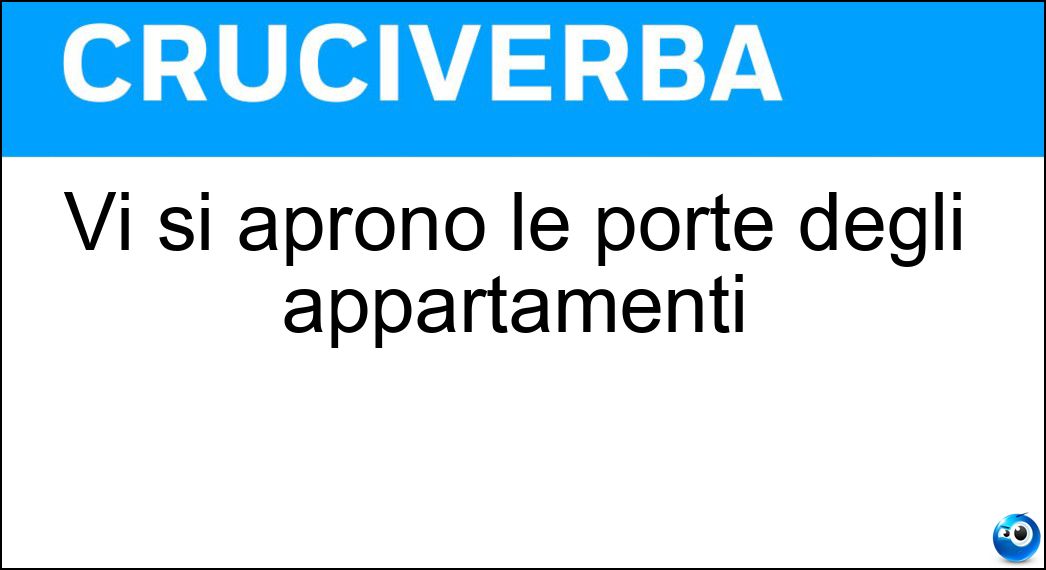 Vi si aprono le porte degli appartamenti Soluzione Cruciverba: Vi si aprono le porte degli appartamenti - Risposta Pianerottolo