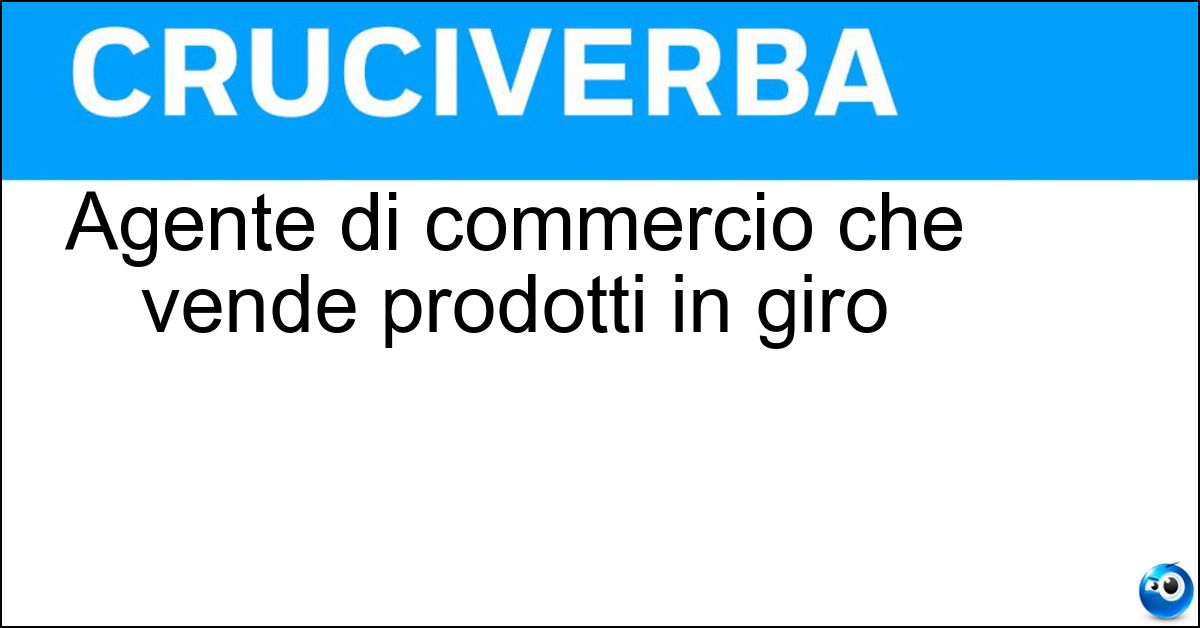 Agente di commercio che vende prodotti in giro Soluzione Agente di commercio che vende prodotti in giro - Piazzista