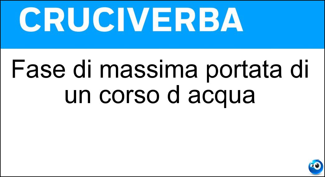 Fase di massima portata di un corso d acqua Soluzione Fase di massima portata di un corso d acqua - Piena