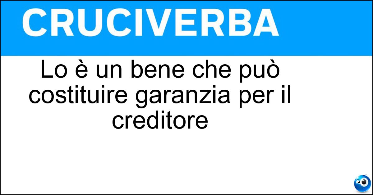 Soluzione Lo è un bene che può costituire garanzia per il creditore - Pignorabile