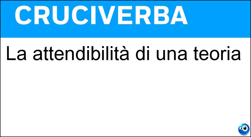 La attendibilità di una teoria La attendibilità di una teoria