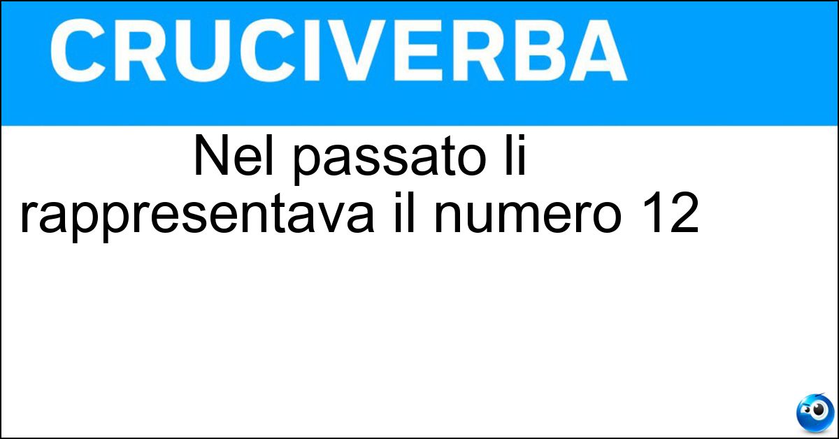 Nel passato li rappresentava il numero 12 Soluzione Nel passato li rappresentava il numero 12 - Portieri Di Riserva