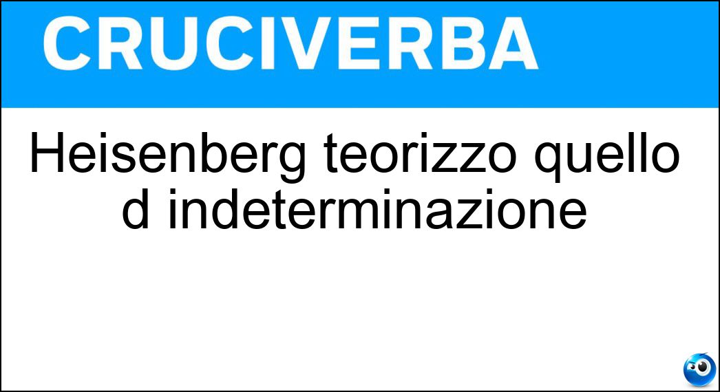 Heisenberg teorizzò quello d indeterminazione