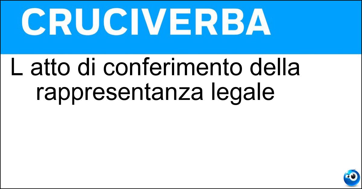 L atto di conferimento della rappresentanza legale Soluzione L atto di conferimento della rappresentanza legale - Procura