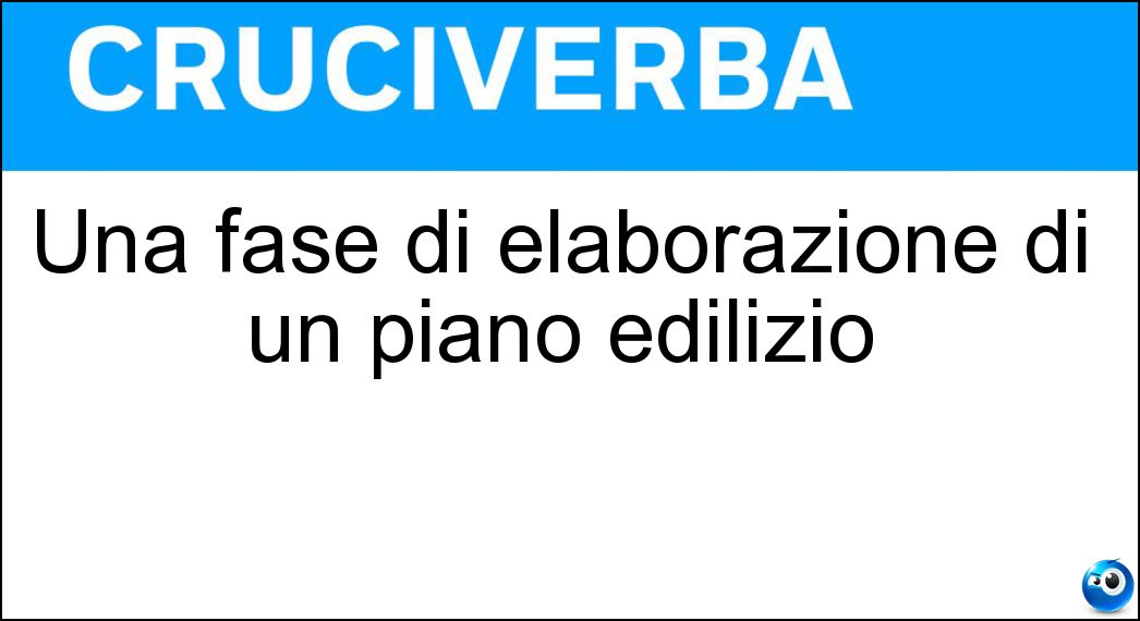 Una fase di elaborazione di un piano edilizio