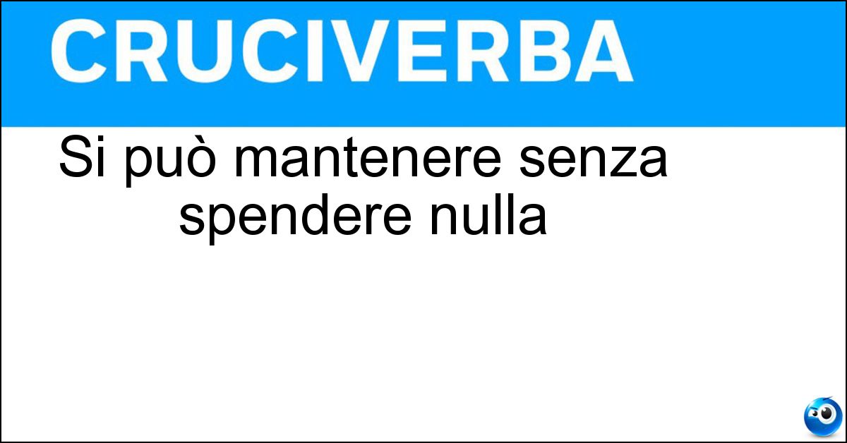 Si può mantenere senza spendere nulla Soluzione Si può mantenere senza spendere nulla - Promessa