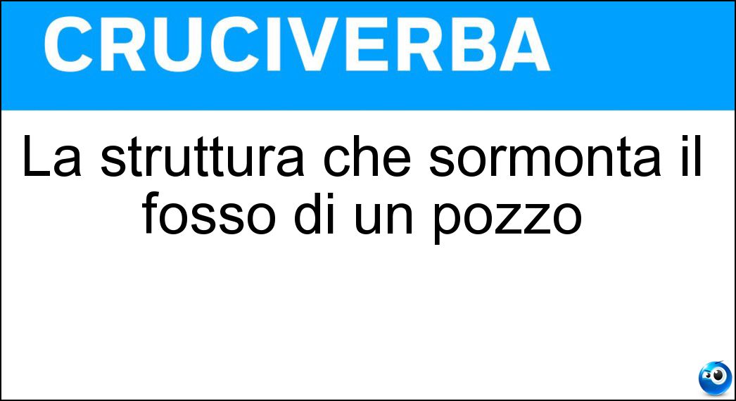 La struttura che sormonta il fosso di un pozzo Soluzione La struttura che sormonta il fosso di un pozzo - Puteale