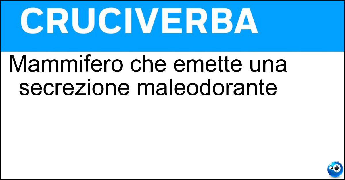 Soluzione Mammifero che emette una secrezione maleodorante - Puzzola