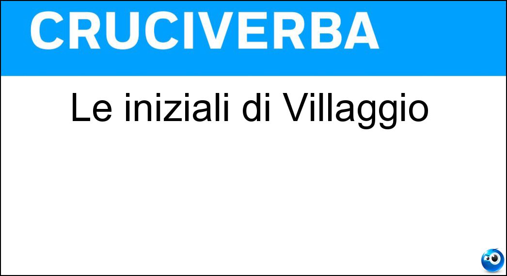 iniziali villaggio