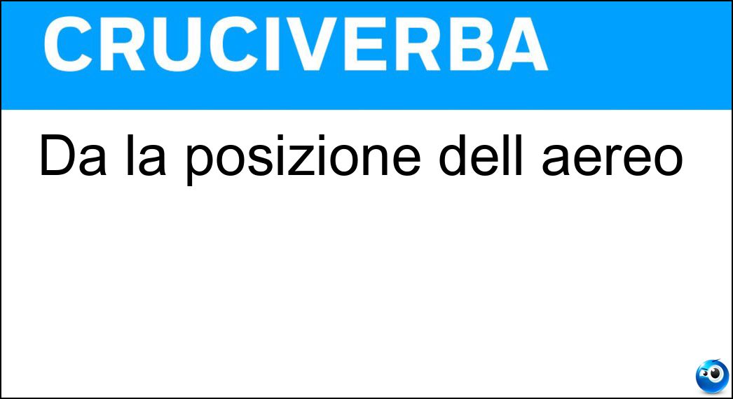 Dà la posizione dell aereo