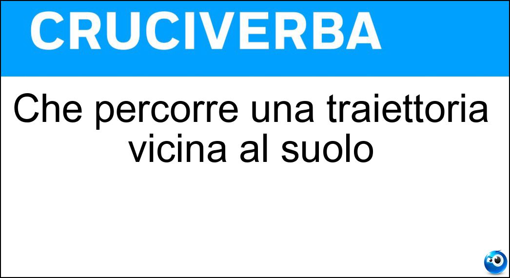 Che percorre una traiettoria vicina al suolo Soluzione Che percorre una traiettoria vicina al suolo - Radente