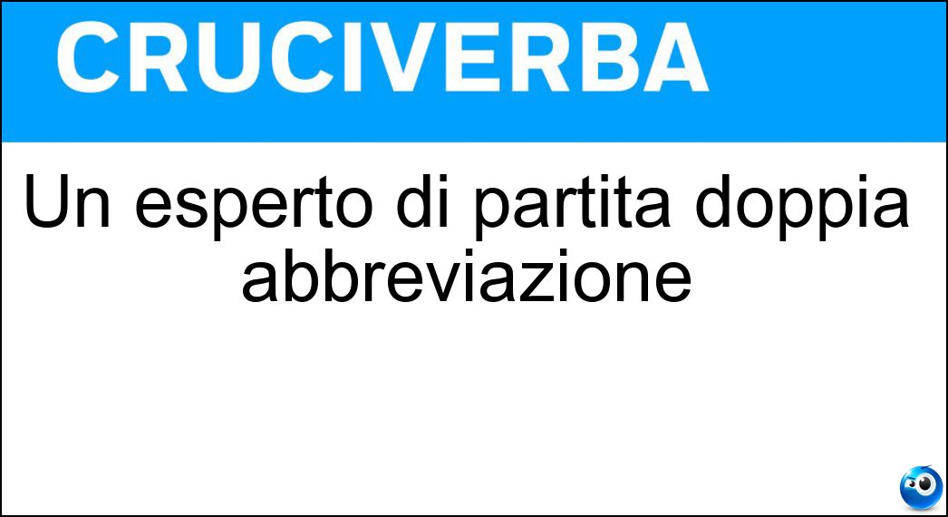 Un esperto di partita doppia abbreviazione