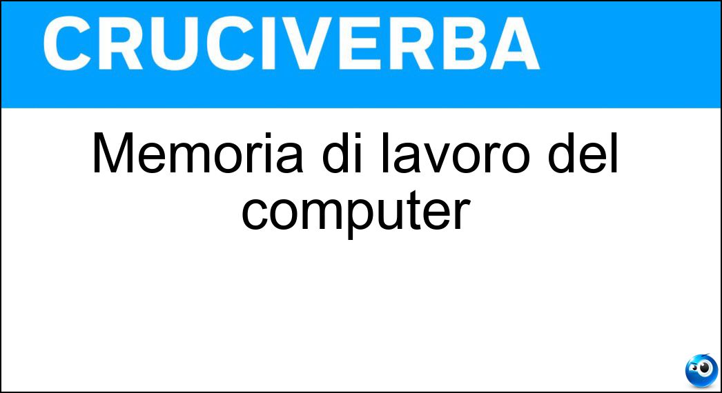 Memoria di lavoro del computer Soluzione Memoria di lavoro del computer - Ram