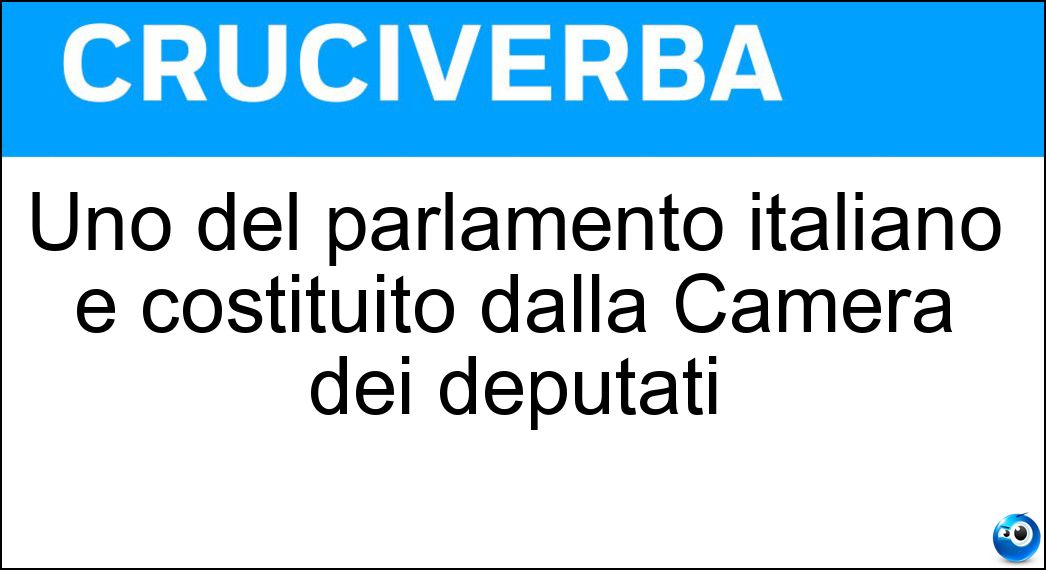 Uno del parlamento italiano è costituito dalla Camera dei deputati