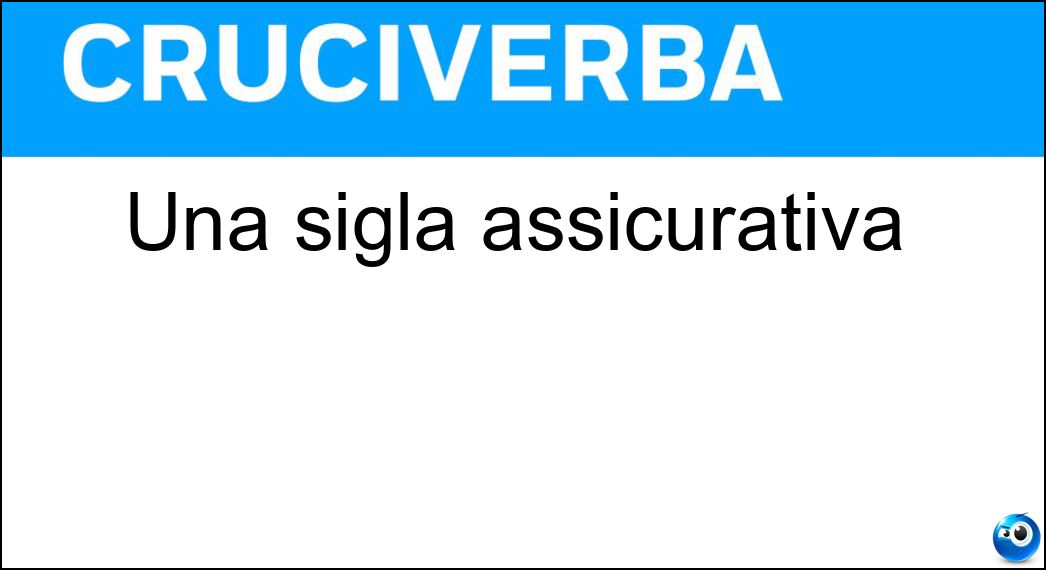 Una sigla assicurativa Soluzione Una sigla assicurativa - Rca
