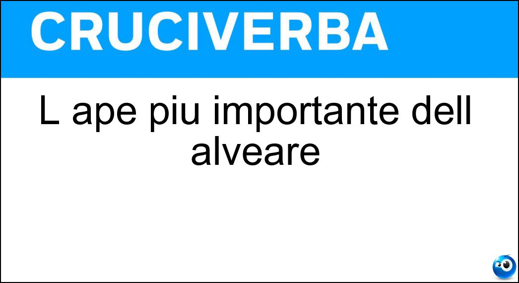 L ape più importante dell alveare Soluzione L ape più importante dell alveare - Regina