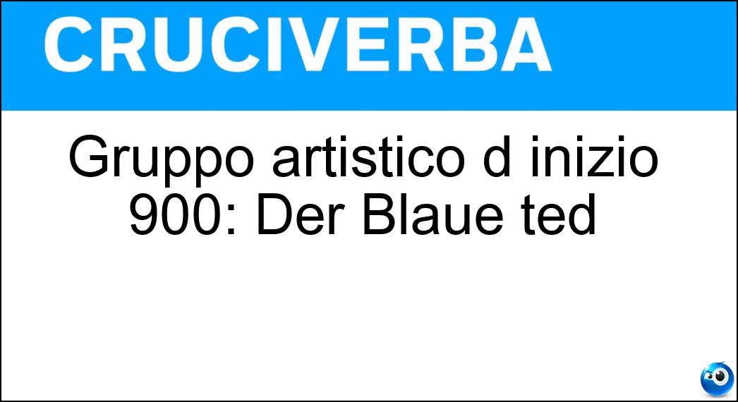 Gruppo artistico d inizio 900: Der Blaue ted Soluzione Gruppo artistico d inizio 900: Der Blaue ted - Reiter