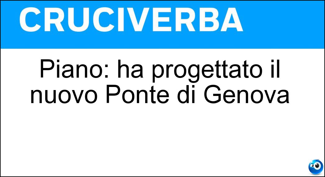 Piano: ha progettato il nuovo Ponte di Genova