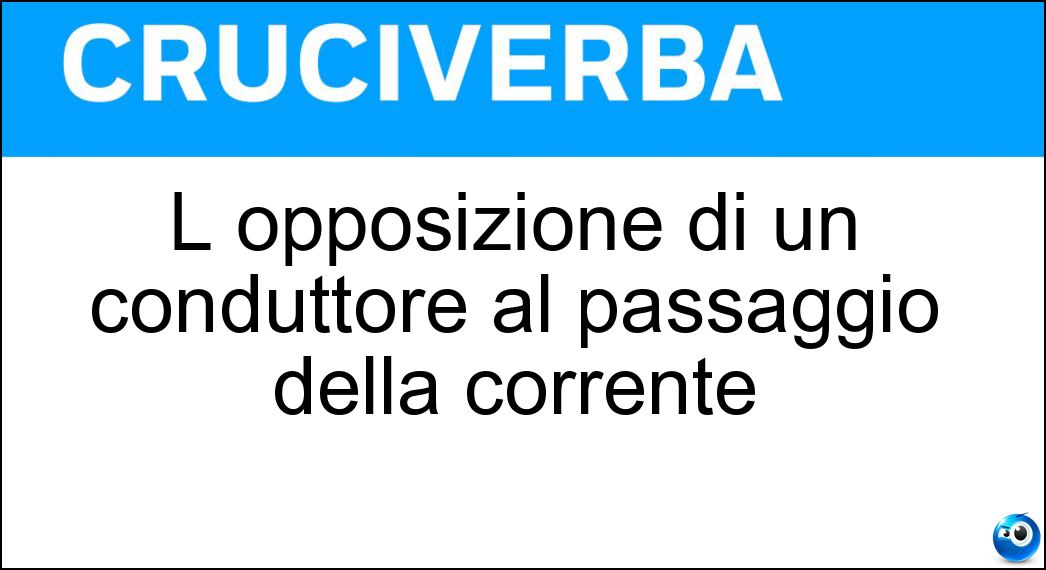 L opposizione di un conduttore al passaggio della corrente Soluzione L opposizione di un conduttore al passaggio della corrente - Resistenza Elettrica