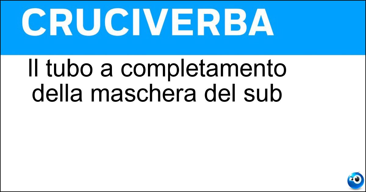 Il tubo a completamento della maschera del sub Soluzione Il tubo a completamento della maschera del sub - Respiratore
