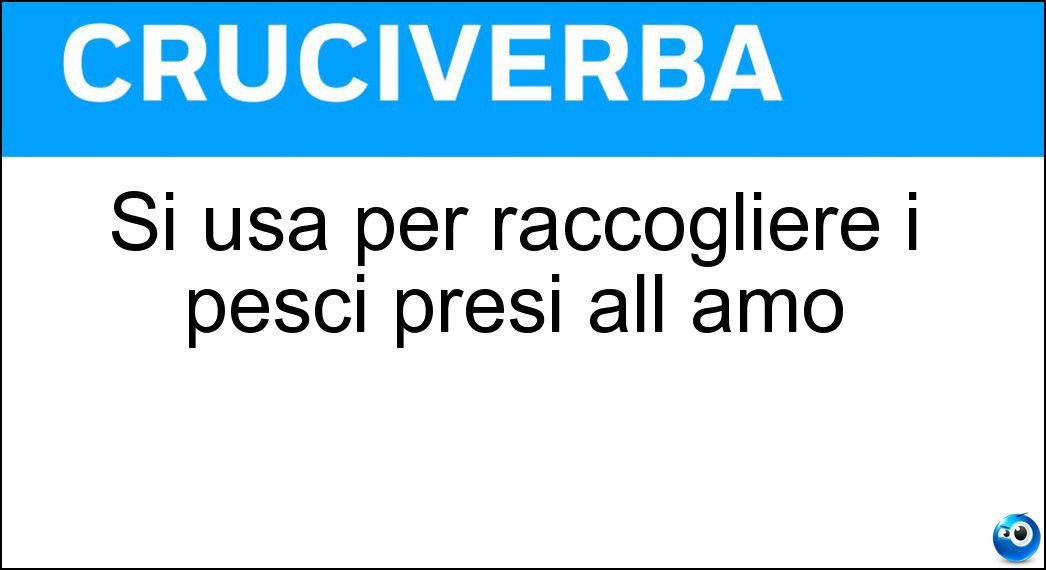 Si usa per raccogliere i pesci presi all amo