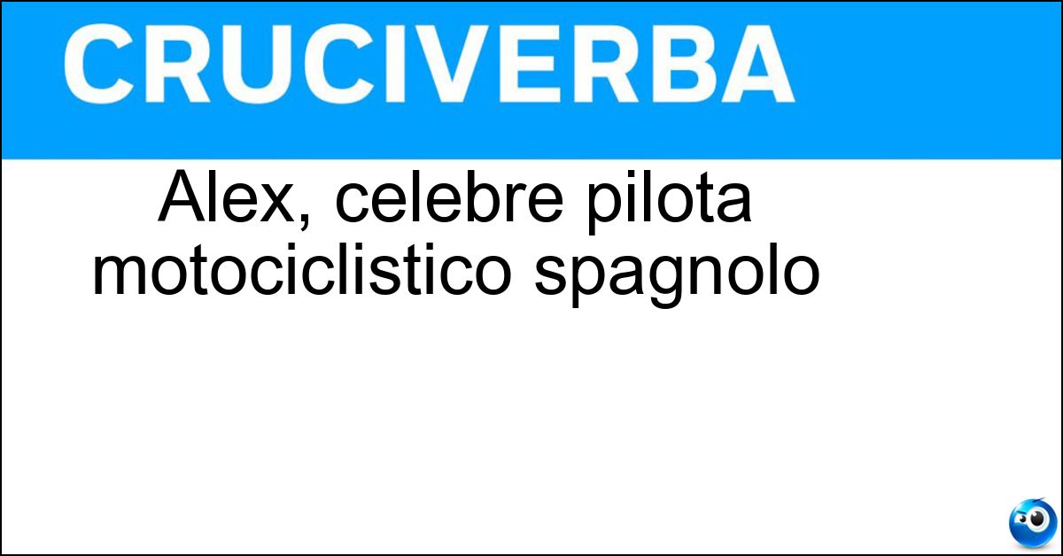 Soluzione Alex, celebre pilota motociclistico spagnolo - Rins