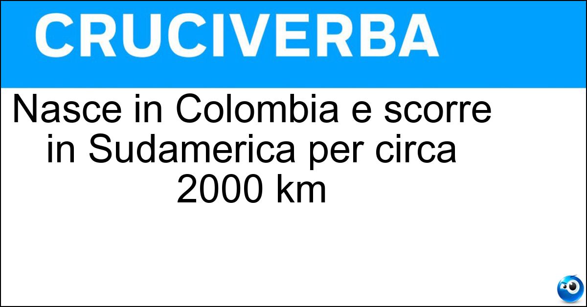 Nasce in Colombia e scorre in Sudamerica per circa 2000 km Soluzione Nasce in Colombia e scorre in Sudamerica per circa 2000 km - Rio Negro