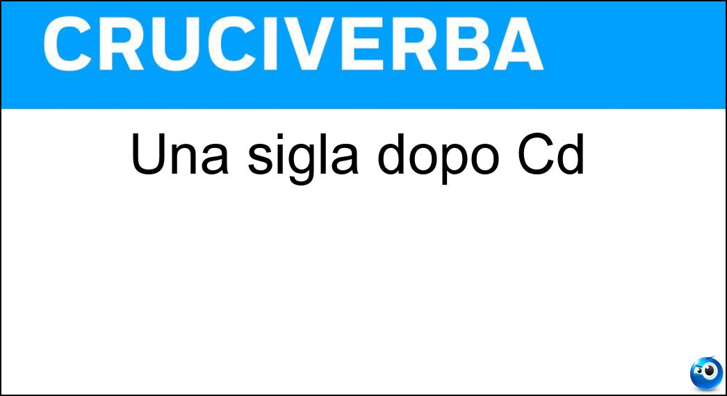 Una sigla dopo Cd Soluzione Una sigla dopo Cd - Rom