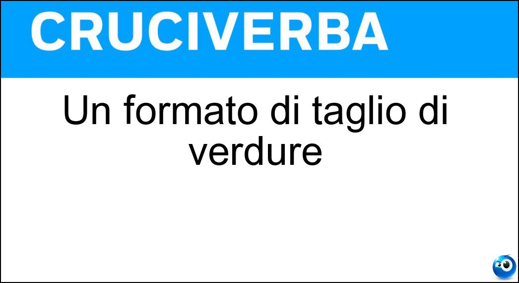 Un formato di taglio di verdure Soluzione Un formato di taglio di verdure - Rondella