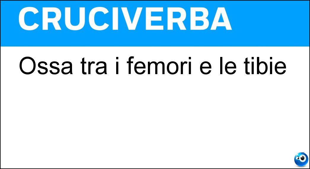 Ossa tra i femori e le tibie Soluzione Cruciverba: Ossa tra i femori e le tibie - Risposta Rotule